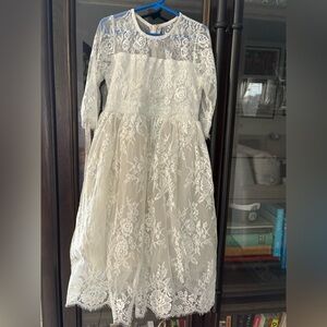 Just Couture light grey lace dress NWOT- callout
